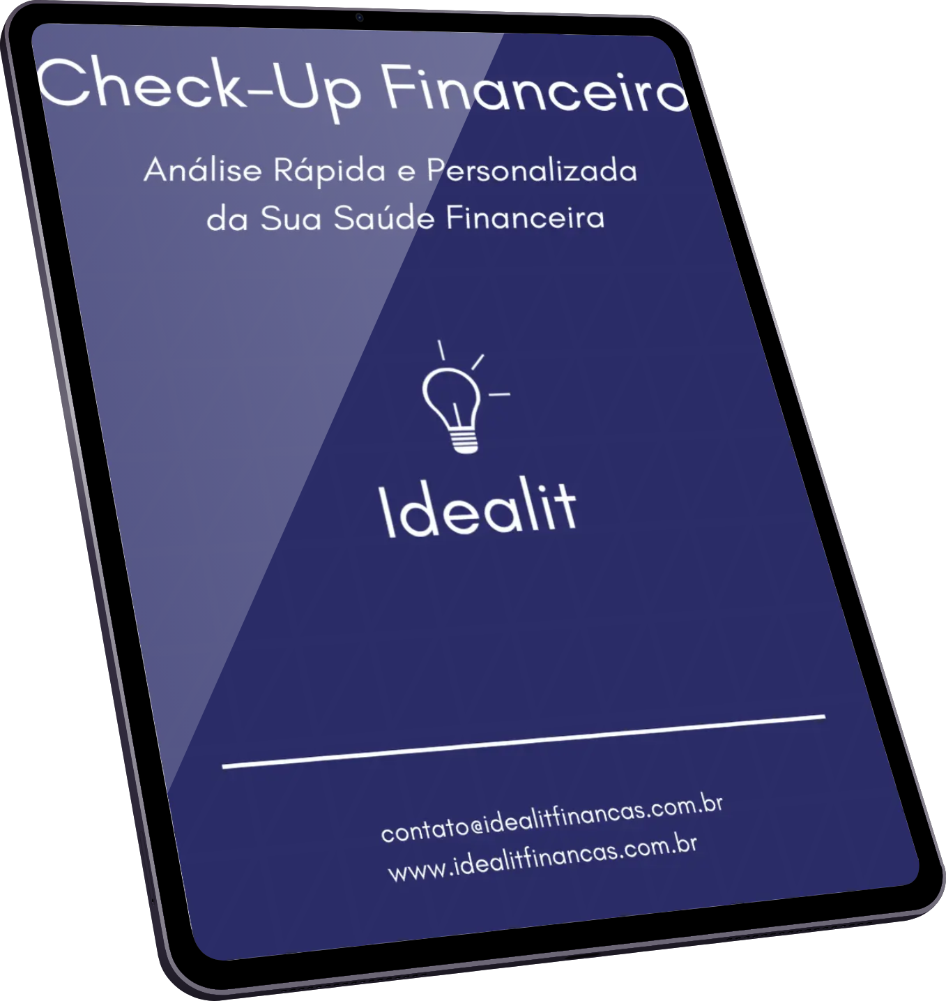 Mockup do mini-relatório do Check-up Idealit com destaque dos pontos fortes e fracos